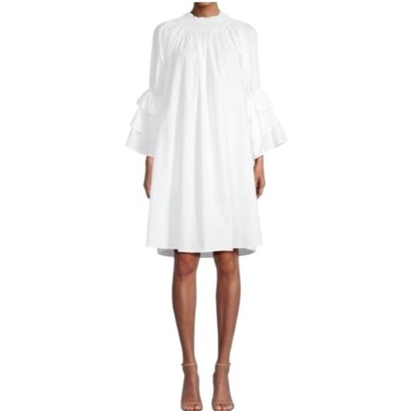 Harshman Dresses & Skirts - NWT Harshman Daphne Ruffle Cuff Cotton Poplin Dress In Off-White - XS